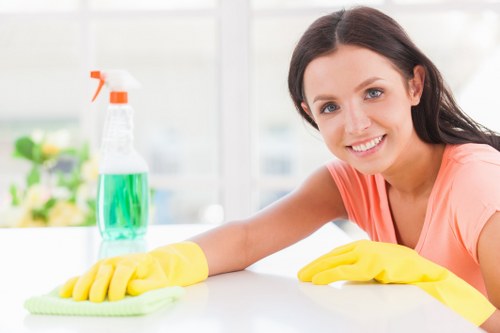 Cleaning team preparing an end of tenancy clean in an NW8 apartment