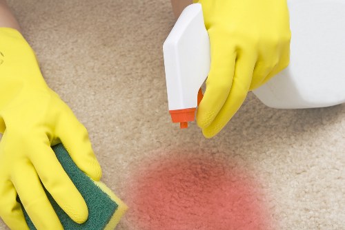 Professional cleaning of a communal entrance area in NW8